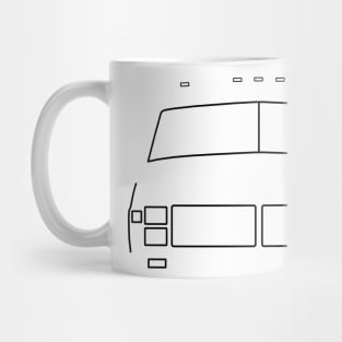 Classic 1986 Fleetwood Bounder RV black outline graphic Mug